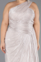 Robe De Soirée Grande Taille Longue Mousseline Vison ABU6631