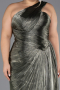 Robe de Soirée Grande Taille Longue Mousseline Kaki ABU6631