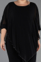 Robe De Invitation Grande Taille Mousseline Noir ABT139