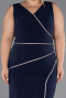 Robe De Invitation Grande Taille Midi Bleu Marine ABK2676