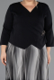 Robe De Invitation Grande Taille Midi Mousseline Noir ABK2694
