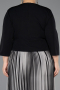 Robe De Invitation Grande Taille Midi Mousseline Noir ABK2694