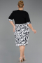 Robe De Invitation Grande Taille Midi Mousseline Noir-Blanc ABK2695