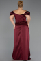 Robe De Soirée Grande Taille Satin Longue Rouge Bordeaux ABU1626