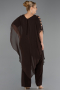 Robe Grande Taille Mousseline Brun ABT080