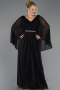 Robe de Soirée Grande Taille Longue Pierreux Noir ABU6653