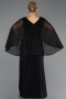 Robe de Soirée Grande Taille Longue Pierreux Noir ABU6653
