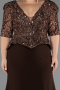 Robe de Soirée Grande Taille Longue Brun clair ABU6618
