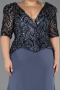 Robe de Soirée Grande Taille Longue Anthracite ABU6618