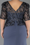Robe de Soirée Grande Taille Longue Anthracite ABU6618
