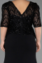 Robe de Soirée Grande Taille Longue Noir ABU6618