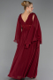 Robe de Soirée Grande Taille Longue Mousseline Rouge Bordeaux ABU4638