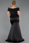 Robe De Soirée Grande Taille Satin Longue Noir ABU5878