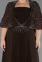 Robe Grande Taille Longue Mousseline Brun ABU6529