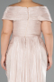Robe De Soirée Grande Taille Longue Mousseline Beige ABU6604
