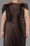 Robe Grande Taille Longue Mousseline Brun ABU6604