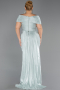 Robe De Soirée Grande Taille Longue Mousseline Menthe ABU6604