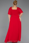 Robe de Soirée Grande Taille Longue Mousseline Rouge ABU6663