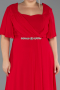 Robe de Soirée Grande Taille Longue Mousseline Rouge ABU6663