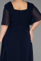 Robe de Soirée Grande Taille Longue Mousseline Bleu Marine ABU6663