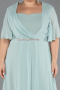 Robe de Soirée Grande Taille Longue Mousseline Menthe ABU6663