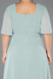 Robe de Soirée Grande Taille Longue Mousseline Menthe ABU6663