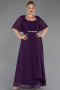 Robe de Soirée Grande Taille Longue Mousseline Violet ABU6663