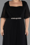 Robe de Soirée Grande Taille Longue Mousseline Noir ABU6663