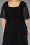 Robe de Soirée Grande Taille Longue Mousseline Noir ABU6663