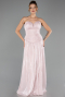 Robe de Soirée Longue Mousseline Poudre ABU6640
