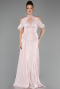 Robe de Soirée Longue Mousseline Poudre ABU6640