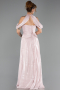 Robe de Soirée Longue Mousseline Poudre ABU6640