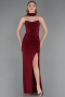Robe de Soirée Longue Rouge Bordeaux ABU6657