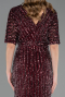 Robe De Invitation Grande Taille Midi Rouge Bordeaux ABK2704
