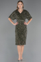 Robe De Invitation Grande Taille Midi Kaki ABK2704