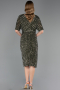 Robe De Invitation Grande Taille Midi Kaki ABK2704