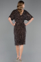 Robe De Invitation Grande Taille Midi Brun ABK2704
