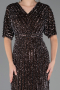 Robe De Invitation Grande Taille Midi Brun ABK2704