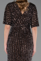 Robe De Invitation Grande Taille Midi Brun ABK2704