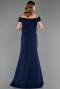Robe Grande Taille Longue Bleu Marine ABU6103