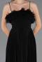 Robe de Soirée Longue Mousseline Noir ABU4866