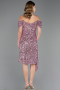 Robe De Invitation Grande Taille Midi Poudre ABK2534