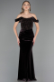 Robe de Soirée Longue Velours Brun ABU6664