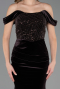 Robe de Soirée Longue Velours Brun ABU6664