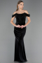 Robe de Soirée Longue Velours Noir ABU6664