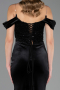 Robe de Soirée Longue Velours Noir ABU6664