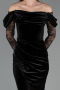 Robe de Soirée Longue Velours Noir ABU6668
