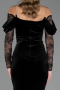 Robe de Soirée Longue Velours Noir ABU6668