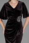 Robe de Soirée Grande Taille Longue Velours Longue Velours Brun ABU6669
