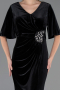 Robe de Soirée Grande Taille Longue Velours Longue Velours Noir ABU6669